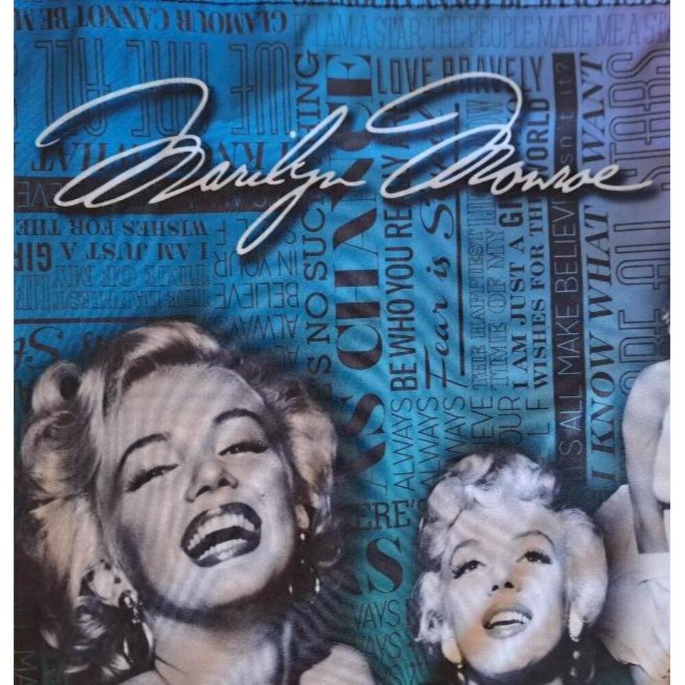 New Blue Marilyn Monroe Tote Bag Large Shoulder Beach Shopping Gift Photos  NIP - Picture 3 of 4